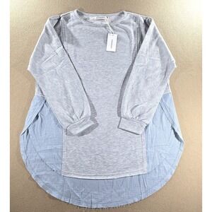 Lovesoft Raw Hem High Low Oversized Long Sleeve Shirt Size Medium